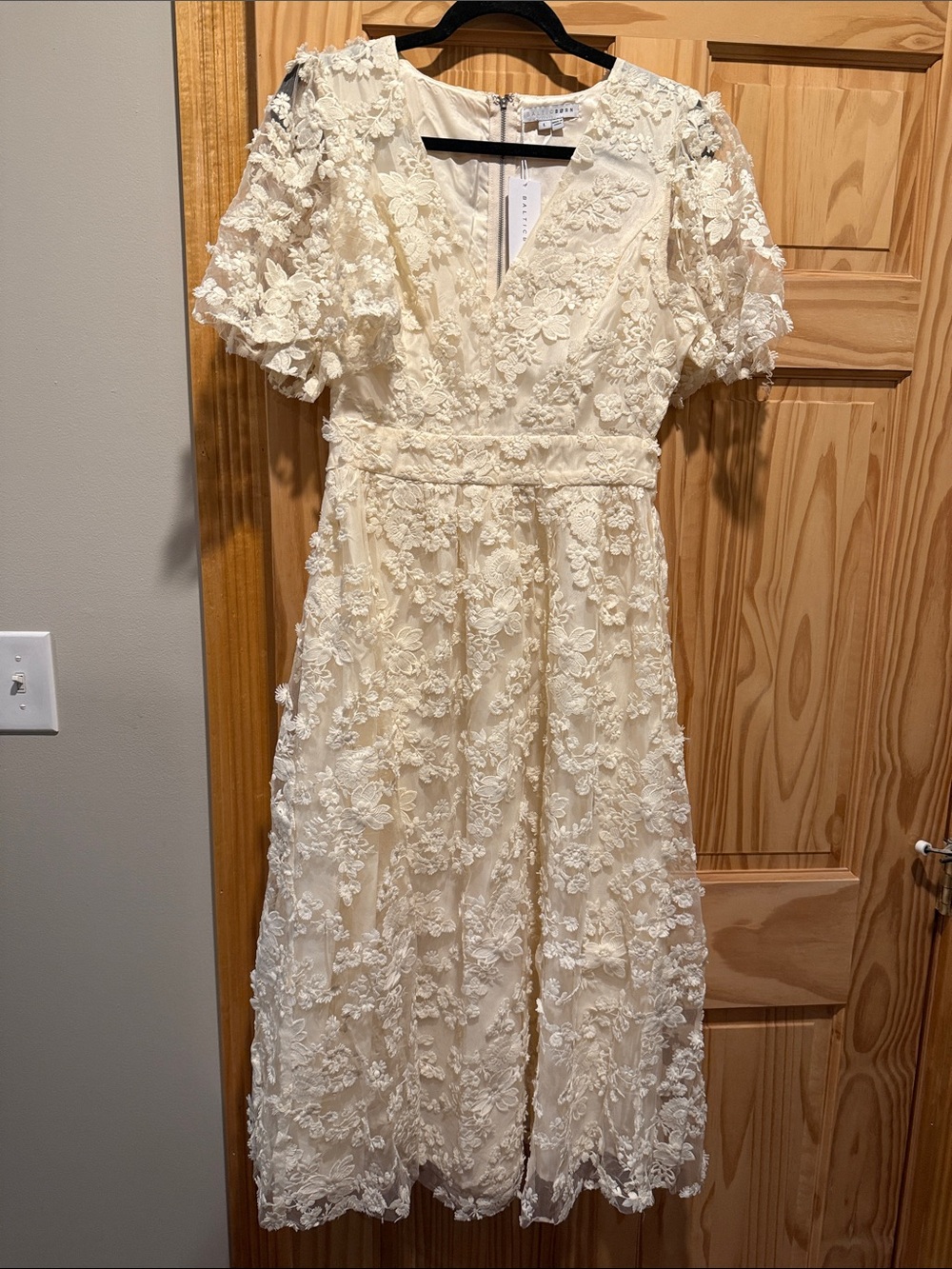 Baltic Born Ivory Floral Lace Midi Dress
